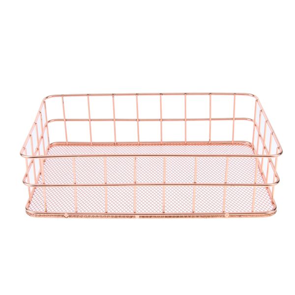 

медь rose gold metal wire mesh хранения корзина кухня спальня ванная