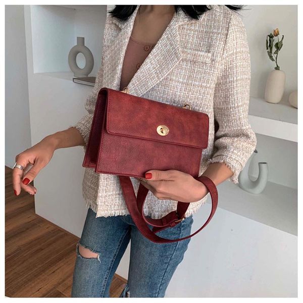 

usoul women vintage pu leather bag red brown crossbody bags female satchels designer handbags woman flap bag 2020