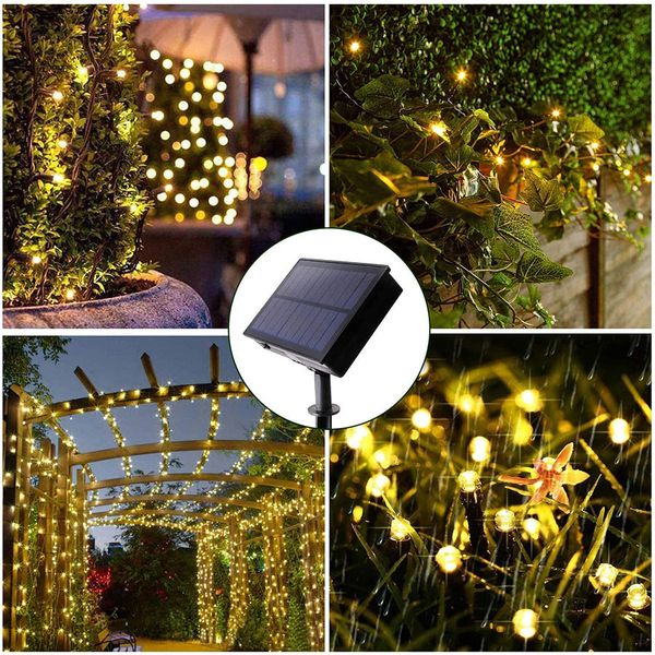 

led solar strings light, remote control waterproof upgraded 335ft 800 leds fairy christmas string lights ambiance lighting for outdoor, pati
