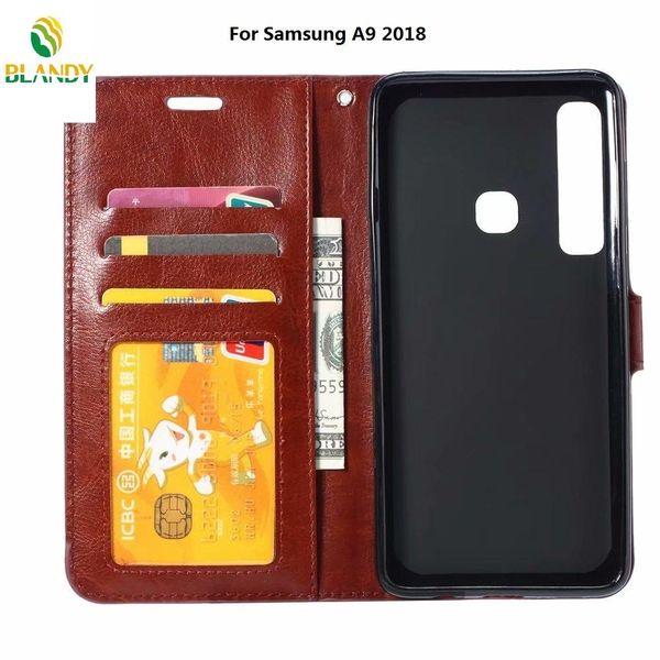 

for samsung a9 a7 2018 crazy horse wallet leather case cover with p frame for samsung j6 j4 j2 core note 9 s9 plus