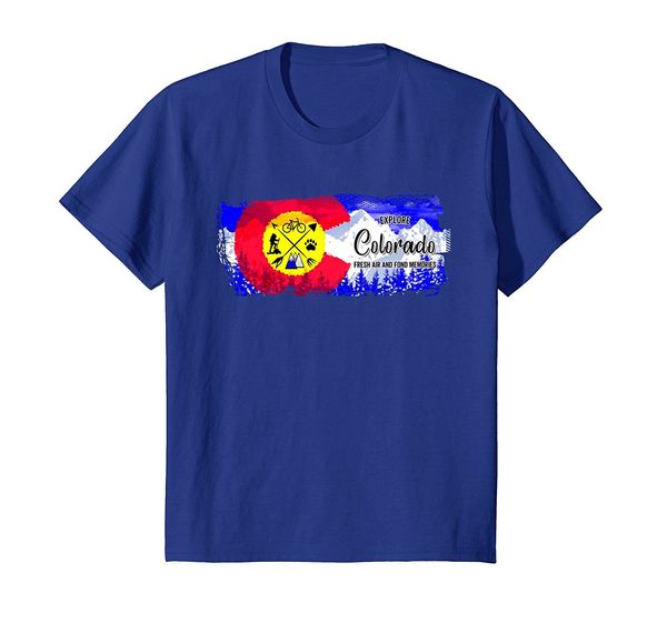 

2019 new summer slim tee shirt explore colorado shirt, fresh air and fond memories