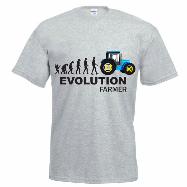 

new 2019 fashion tee shirt short sleeve hipster evolution farmer farming / animals / novelty themed men's t-shirt short sleeve