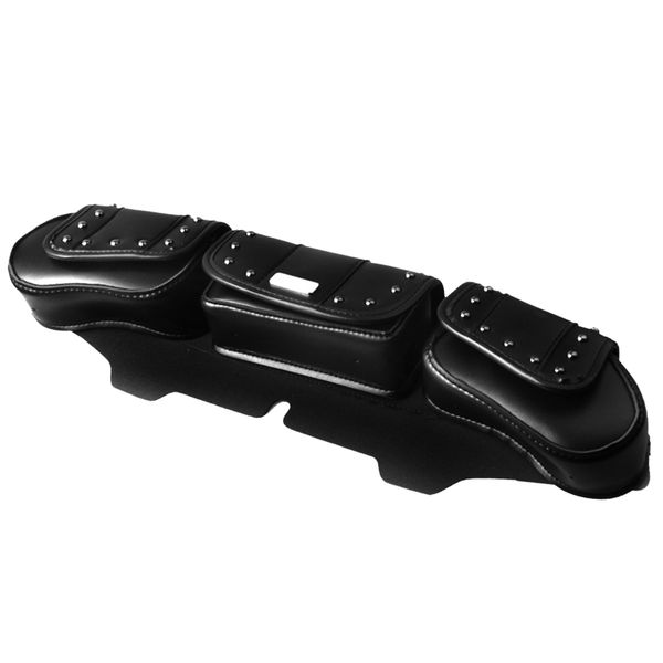 

universal fitting 3 pouch pocket windshield bag for harley motorcycle black