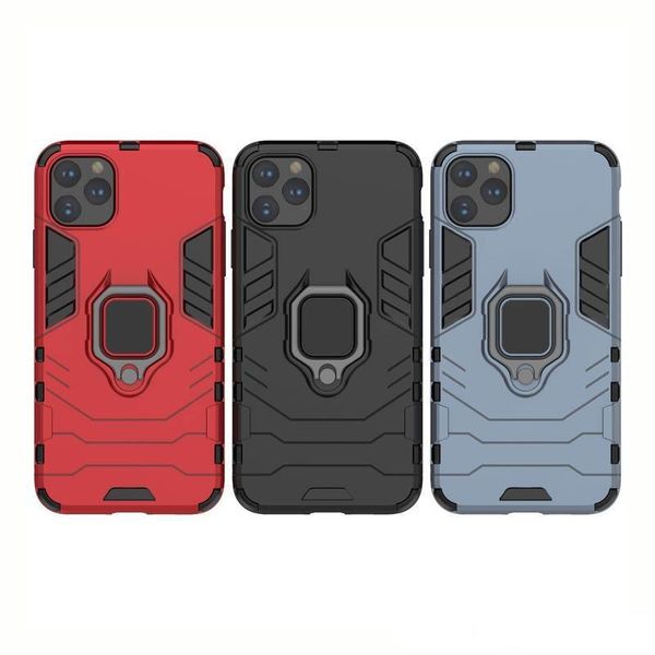 

hybrid hard shockproof armor case with finger stand ring for iphone 11 pro xs max xr 7 8 plus samsung s10 note10 xiaomi huawei cover