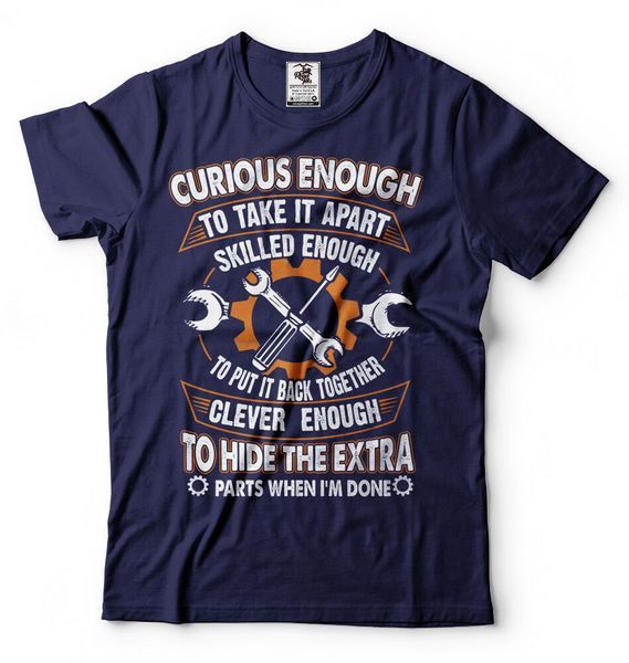 

mechanic t-shirt fathers day gift tee shirt engineer handyman funny brand summer men cotton clothing custom graphic shirts
