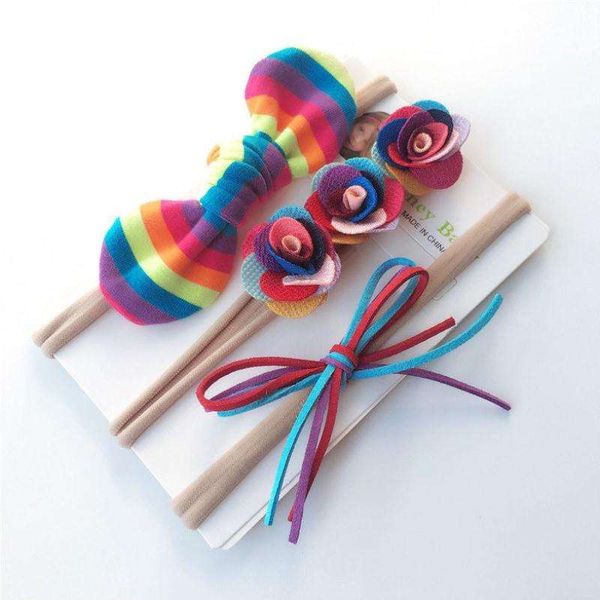 

hair accessories 3pcs/lot handmade born kids bow nylon headbands soft headwear elastic head band, Slivery;white