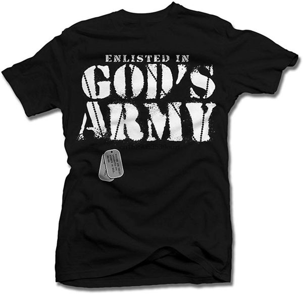 

enlisted in god army black men tee breathable men tee shirt