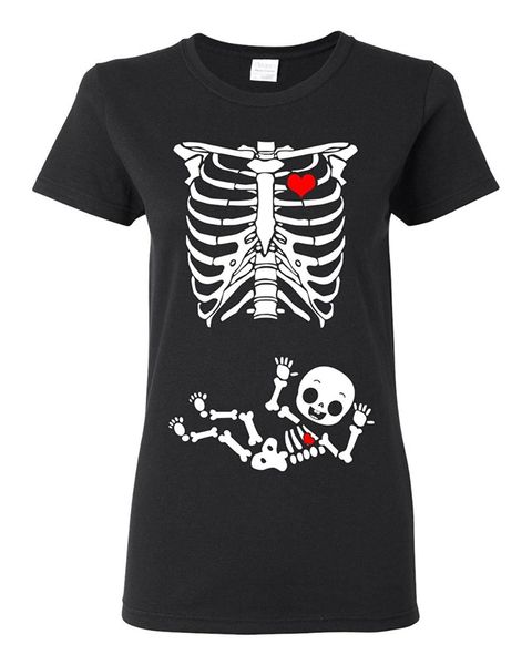 

2020 летняя мода футболка женская baby boy skeleton беременные (не материнству) dt черная футболка высокое качество тройников тонкий
