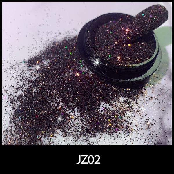 

1pcs kawaii shiny black nail glitter set powder laser sparkly nail art chrome pigment silver diy art decoration kit jz02, Silver;gold