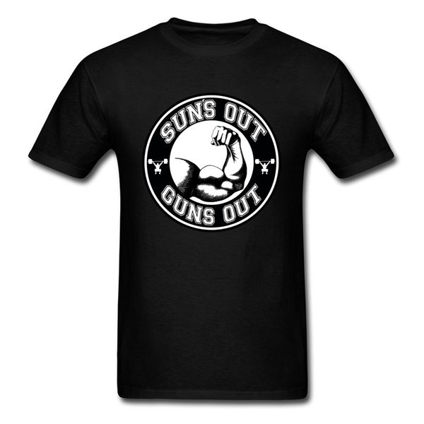 

suns out guns out t shirts t-shirt men workout tshirt cool design summer tees muscle clothes 100% cotton black
