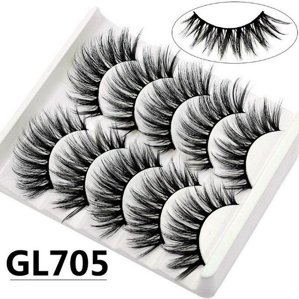 

false eyelashes 5 pairs 3d mink lashes handmade full strip cruelty luxury makeup lash dococer