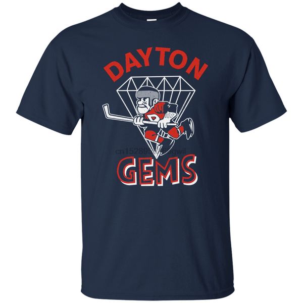 

datyon gems retro hockey 1970s ihl jersey logo throwback t-shirt