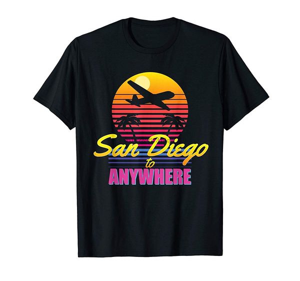 

san diego to anywhere travel and wander t-shirt