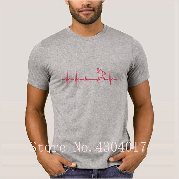 

heartbeat handball player fun cool team gift fan t-shirt letters casual men t shirt hombre size s-3xl slogan hiphop top