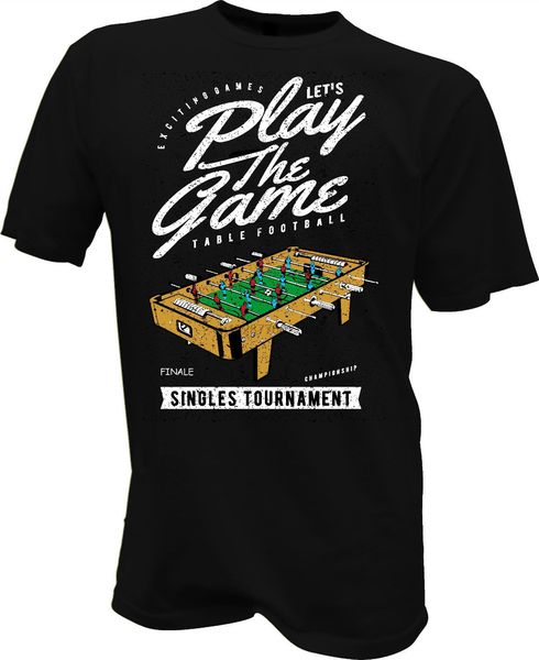 

men t shirt fashion t-shirt kicker team kickertisch kickerball sporter play the game schwarz summer o-neck