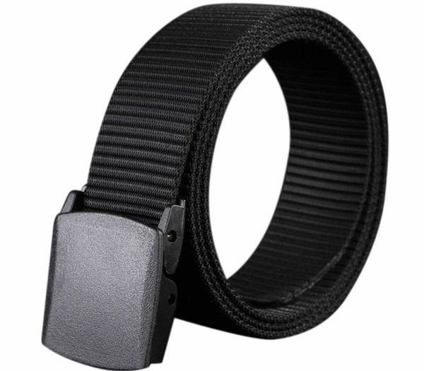 

men belt 2020 women belts adjustable belt men outdoor travel tactical waist with plastic buckle for pants 120cm, Black;brown