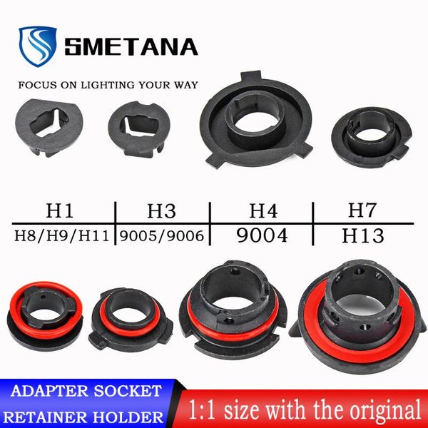 

smetana 2pcs black color car led headlight socket adapter retainer holder for h1 h3 h4 h7 h8 h9 h11 h13 9004 9005 9006 9007