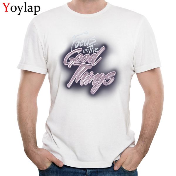 

3d printed t shirt discount o-neck focus on the good things 100% cotton men tees personalized short sleeve tee-shirts