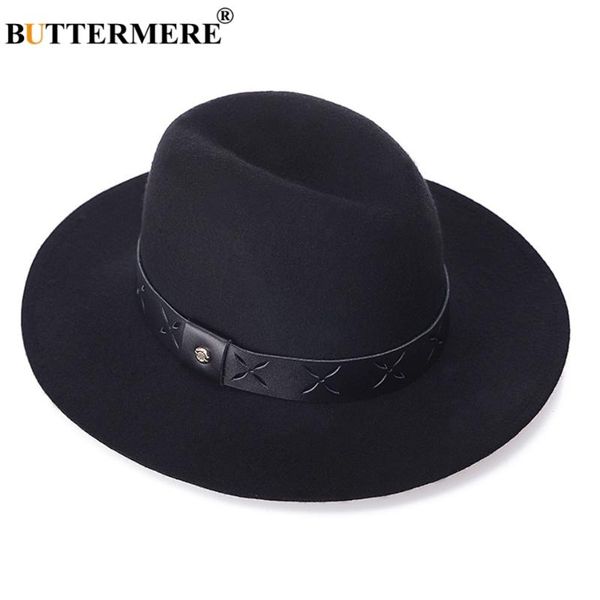 

wide brim hats buttermere black fedoras men wool felt hat women pork pie female btitish style caps autumn winter trilby red, Blue;gray