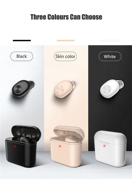 

mini bl1 wireless bluetooth headphones earphones earbuds stereo small single earphone with 700mah charging box invisible earpiece headset