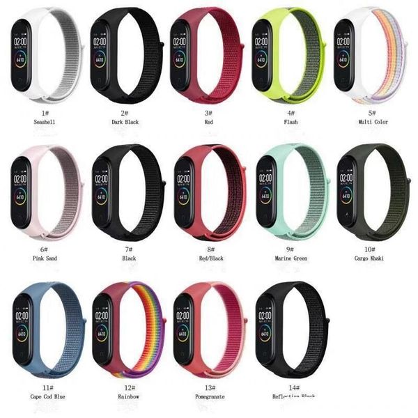 

nylon loop strap for xiaomi mi band 3 sports wristband breathable strap for xiaomi miband 4 smart watch accessori