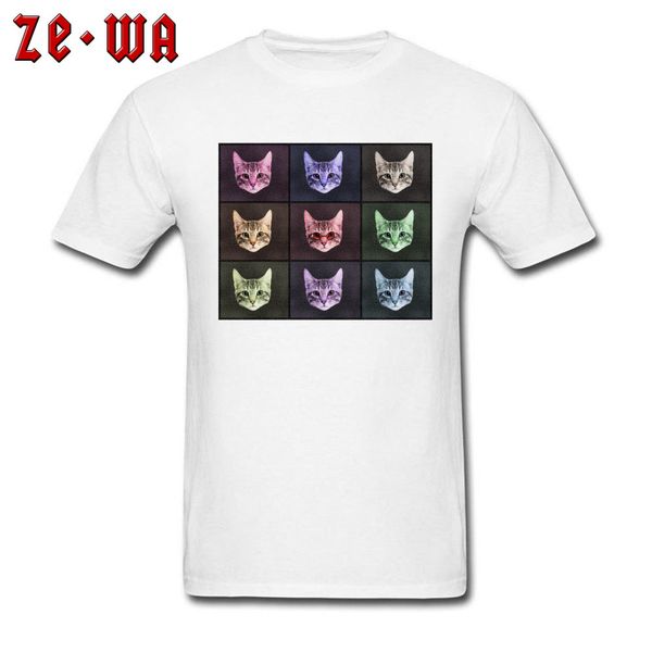 

gradations of colour cats kitten 2018 discount youth tshirts o-neck short sleeve cotton men & tees funny print