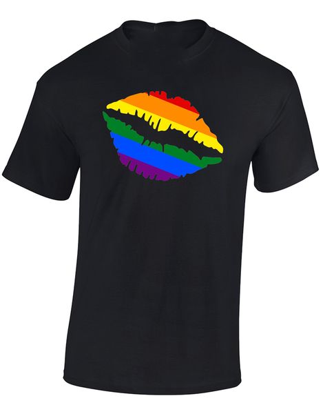 

kiss of pride t-shirt lgbt gay pride lesbian fashion design men (col) tee shirt