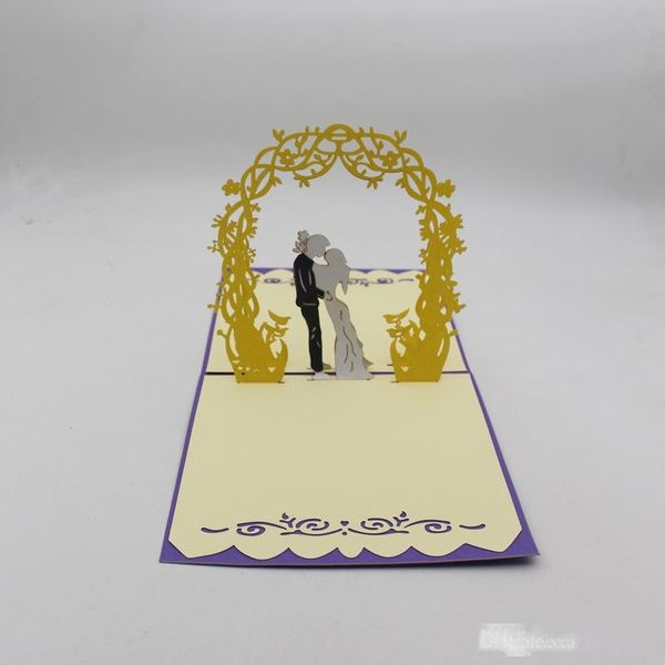 

sweety wedding invitation 3d laser cut paper cutting wish greeting cards pop up kirigami custom postcards