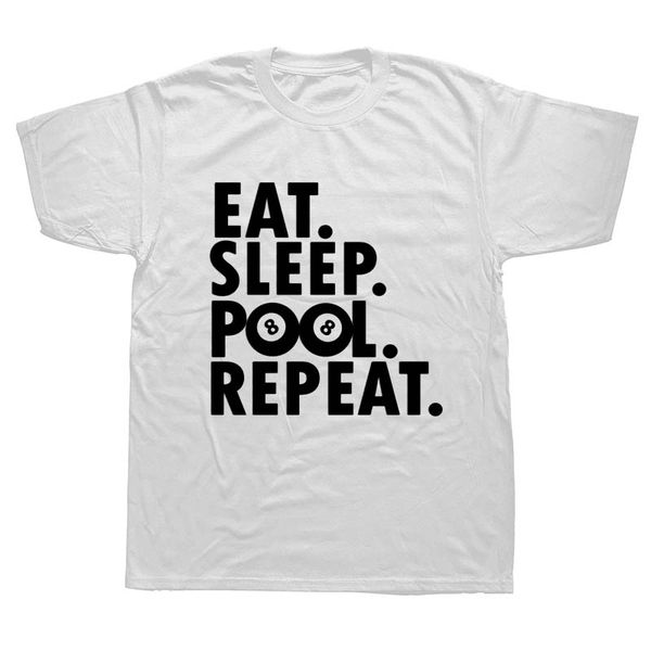 

пользовательские печатных eat sleep pool повторные бильярд футболки мужская с коротким рукавом o-образным вырезом майка