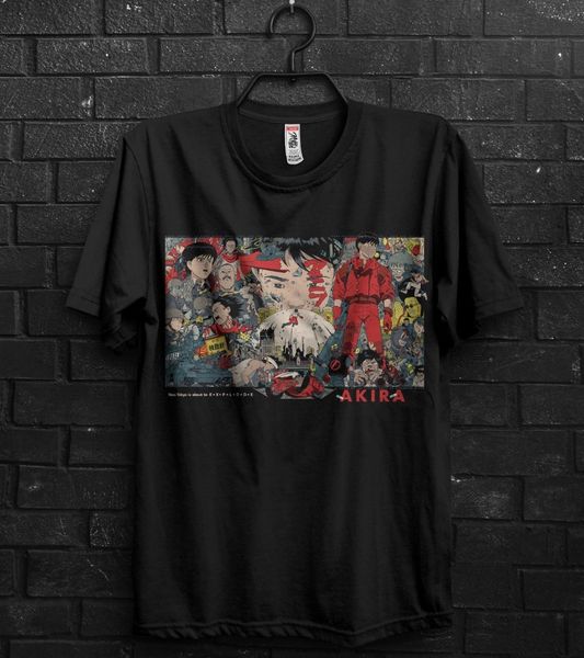 

akira kaneda japan anime black t-shirt 100 % cotton for men short sleeve design harajuku summer funny tee shirts
