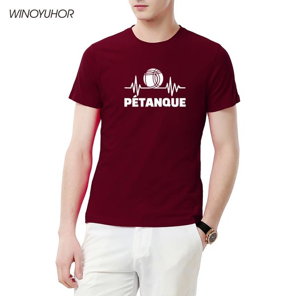 

petanque boule heartbeat printed t shirt men summer personality fashion t shirts casual o-neck short sleeve mens