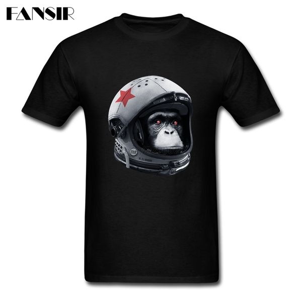 

great astronaut chimp space camp t shirt men's short sleeve cotton custom men t-shirt tee plus size