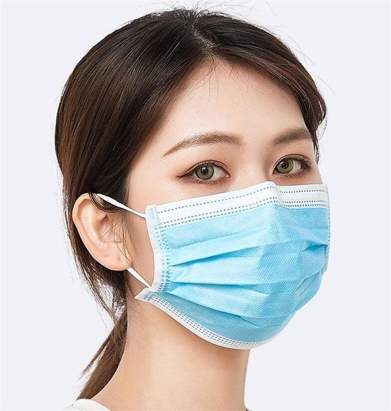 

layer face masks non 3 cloth ear loop woven fabric blue washable dust mouth wnfv1