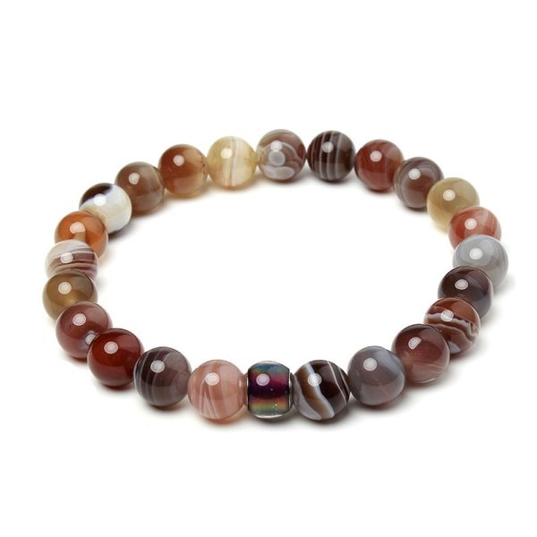 

natural stone persian gulf agates 8mm round bracelet temperature chameleon beads strand bracelets men and women wholesale tr538, Black