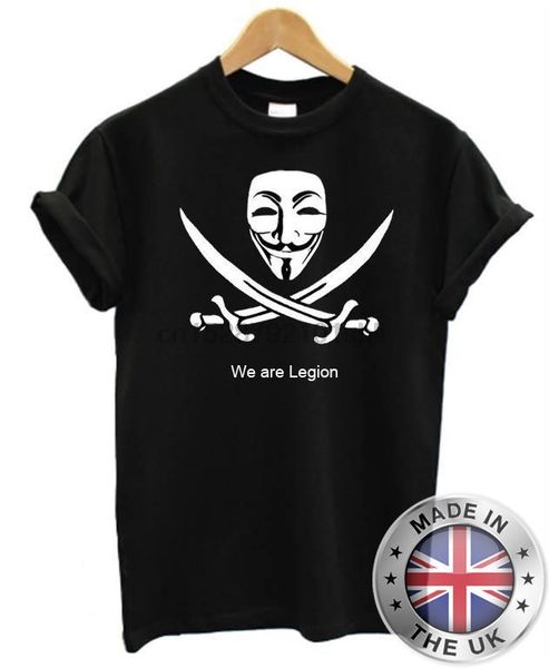 

we are legion t shirt anonymous v for vendetta hacker mask mens black tee