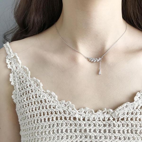 

fashion leaf necklace gift super beautiful simple necklace, Silver