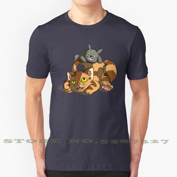 

totoro - catbus black white tshirt for men women totoro anime manga miyazaki ghibli japan pop nature dream cartoon catbus