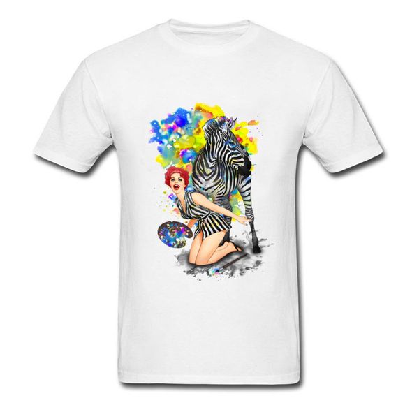 

colored zebra t shirt men's stars singer graphic t-shirt custom personalize gift tees pin up youth t shirt