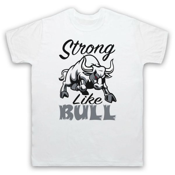 

strong like bull gym workout slogan bodybuilding 2019 men's fashion print t-shirt men summer style design t-shirt