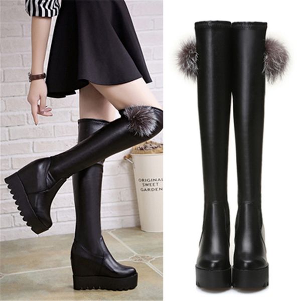 

boots 2021 women leather autumn winter fashion set foot warm wear-resistant non-slip comfortable boot, Black