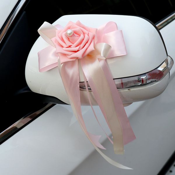 

multicolor ribbon flower bow wedding car decoration party supplies