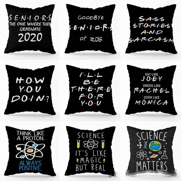 

45*45cm black white letter pillow case throw pillowcase english alphabet cushion cover home sofa car decoration