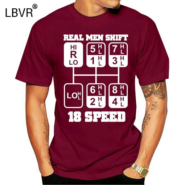 

real men сдвиг 18 скорость смешного водитель грузовик футболочка мужской футболка