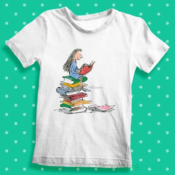 

всемирный день книги матильда роальд даль tshirt - книги для чтения дети молодежь [wbd1011] tshirt homme 2018 новый
