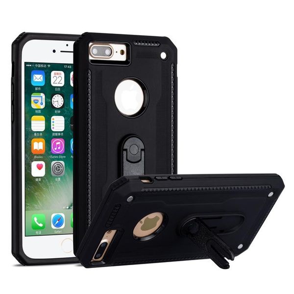 

shockproof armor phone case with car air outlet 2 in 1 360 rotation kickstand for iphone 7 plus skin cover
