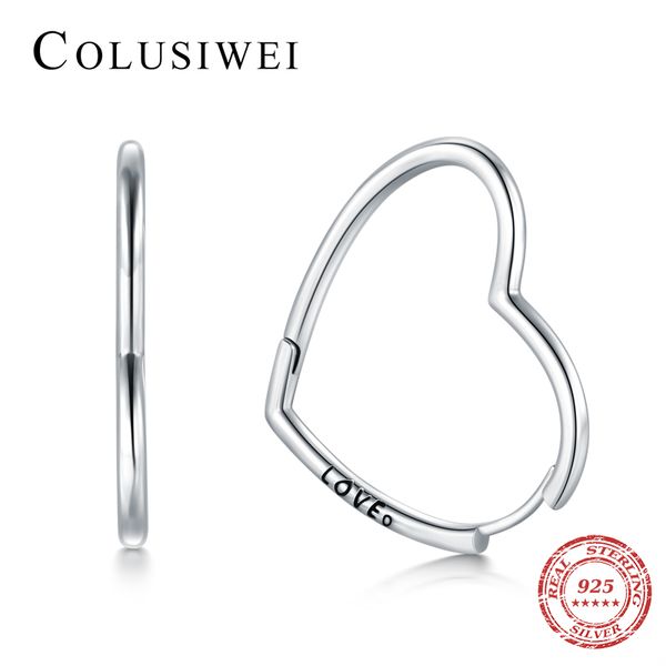 

colusiwei новой продаж 925 стерлингового серебро сердца любовь форма простого обруч серьга серьга способ для женщин партии изящных ювелирных, Golden;silver