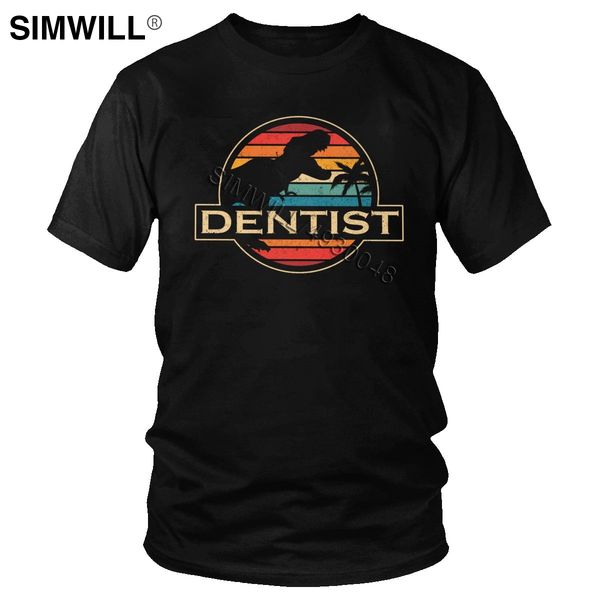 

vintage men t shirt dentist dinosaur t-shirt fashion short sleeve casual cotton dentistry tshirt dental hygienist tee gift