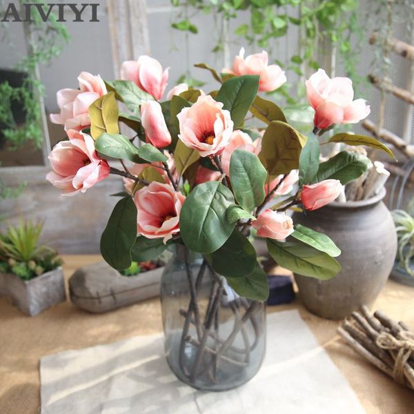 

high-end 75 cm long magnolia artificial flower for wedding home decoration floral flower arrangement wall plant fake