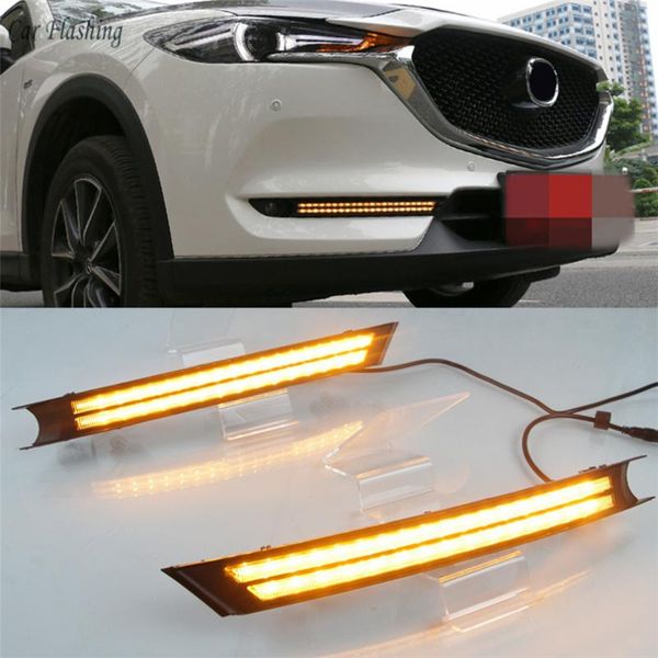 

автомобиль мигающий 2pcs для cx5 cx5 2020 2020 led drl дневного света daylight желтого поворот сигнальной лампу