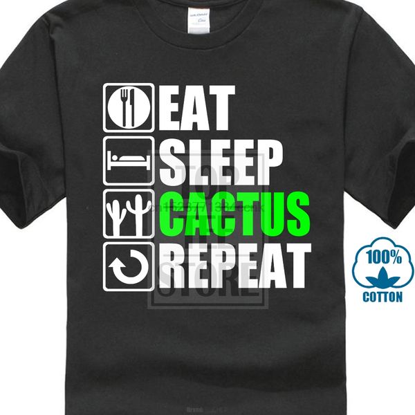 

beautiful printing o-neck t shirt cool eat sleep cactus repeat design men tee shirt short sleeve tees